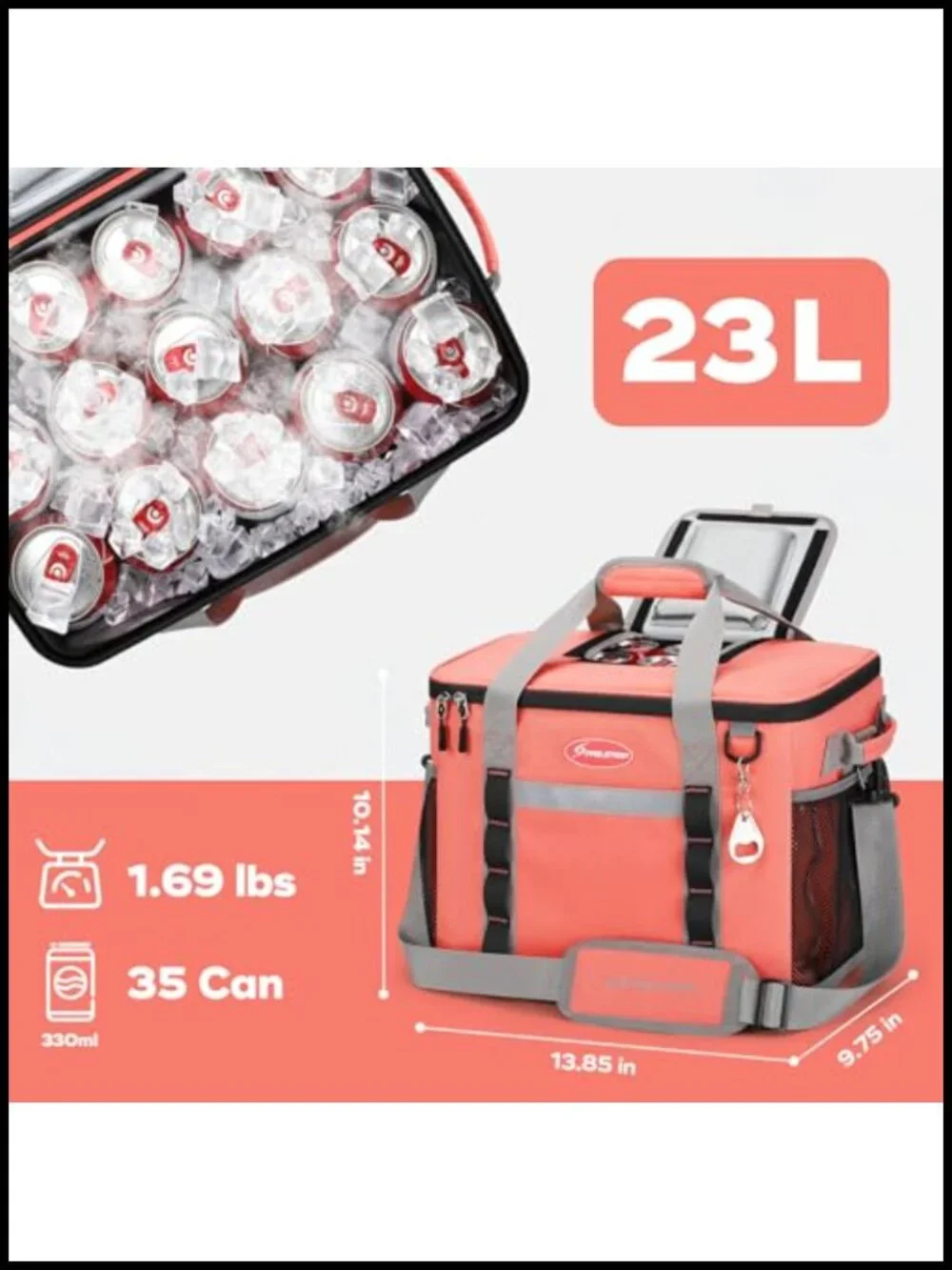 35 Can Soft Cooler Bag Flip-Top Insulated Leak Proof Camping Picnic Outdoor